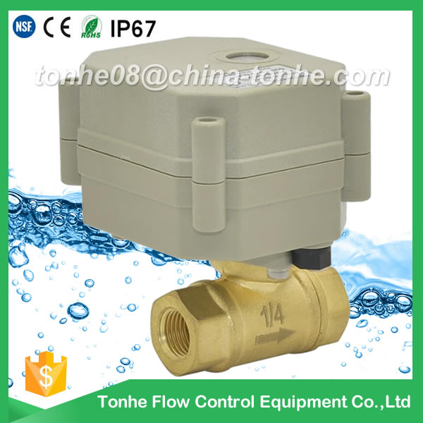 A20-T8-B2-C DN8 DC9-24v CR2 02 normally closed brass motorized valve with indicator