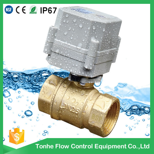 A20-T25-B2-C DN25 1 inch DC12V brass NPT motorized ball valves-electric ball valve