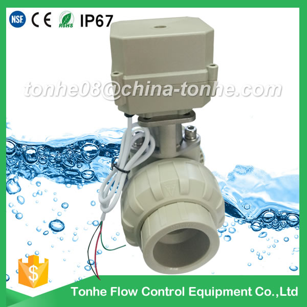 A100-T40-P2-C DN40 DIN PP PVC motorized valve CR3 03 AC110-230v