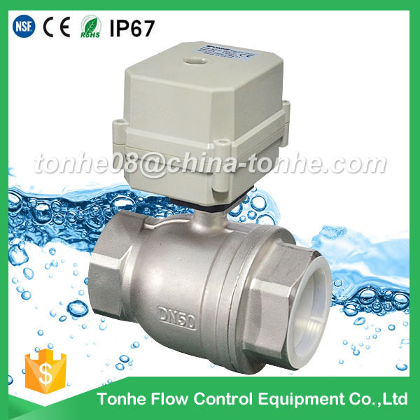 A100-T50-S2-C 2 inch DN50 NPT BSP stainless steel motorized ball valve electric valve