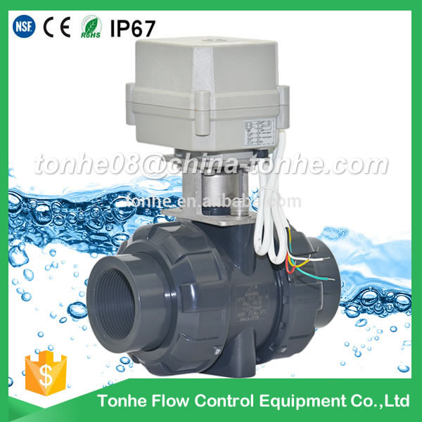 A100-T50-P2-C DN 50 2 inch AC 110-230V Female Solvent socket type CPVC PVC motorized valve