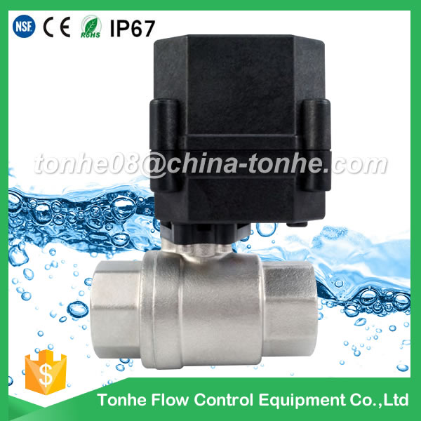 A20-T20-S2-C DN20 SS304 black actuator DC9-24 motorized valve