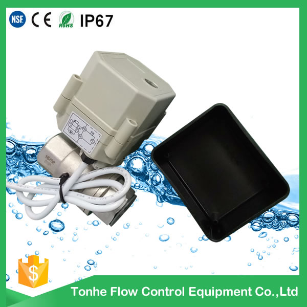A100-T25-S2-C 1 inch motorized valve with black plastic cover