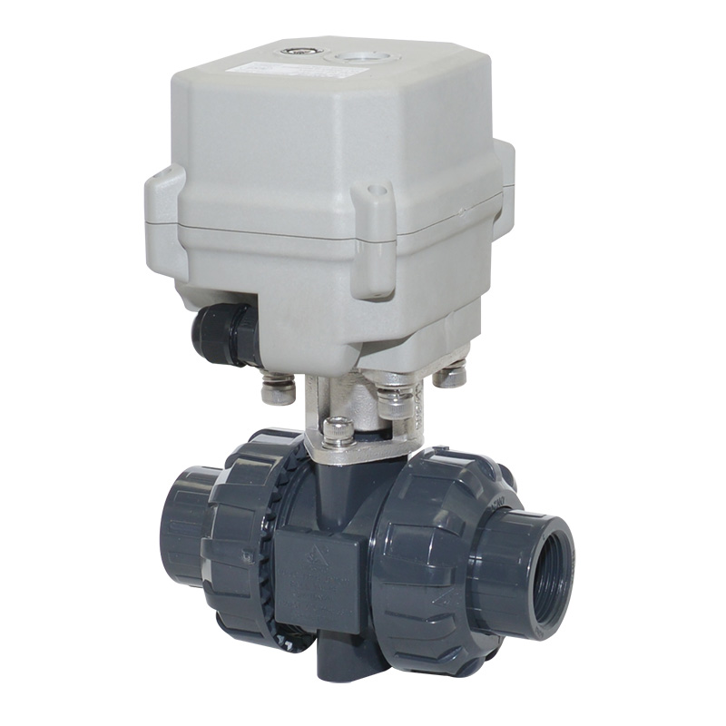 A150-T20-P2-B DN20 PVC motorized valve with manual override
