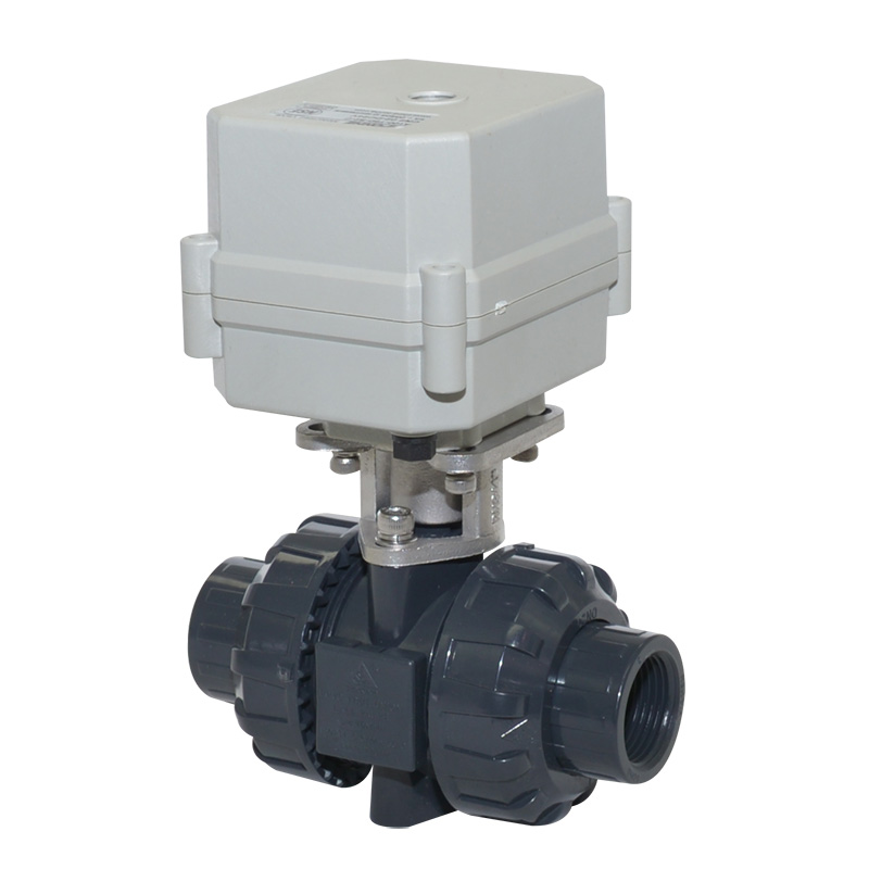 A100-T20-P2-C DN20 PVC UPVC plastic motorized true union valve