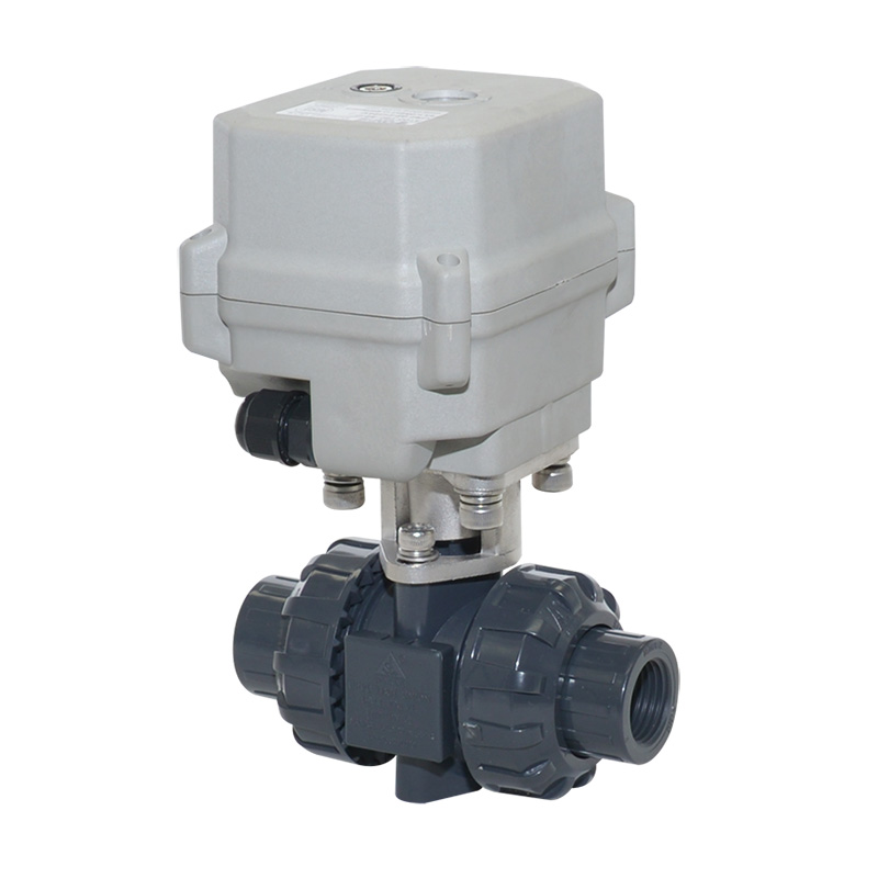 A150-T15-P2-B DN15 motorized pvc ball valves with manual override