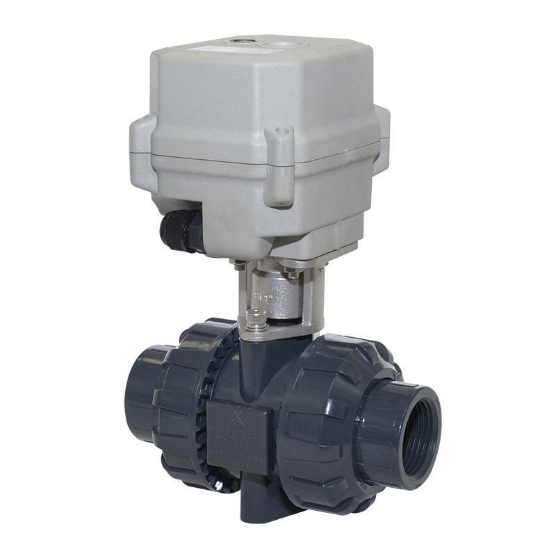 A150-T25-P2-B DN25 1 inch PVC motorized valve with manual  override