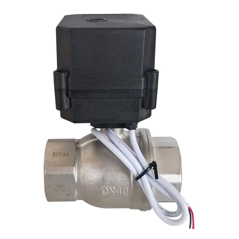 A100-T40-S2-C black actuator DN40 motorized ball valve normally closed