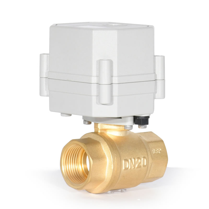 Tonheflow DN20 3/4 CR502 5-wire Brass Valves Normally Closed DC12-24V Motorized Ball Valve with Feedback Wire