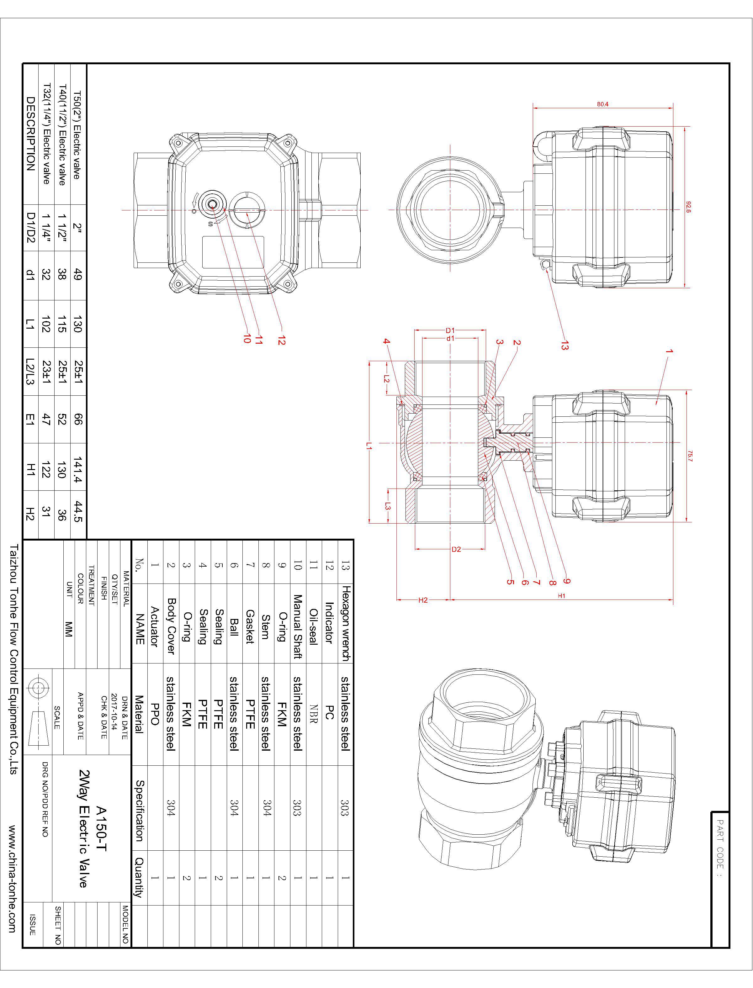 2 inch motorized ball valve